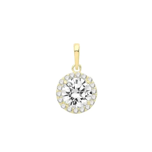 9ct Yellow Gold Ladies' Cz Pendant 8.3 X 8.3Mm